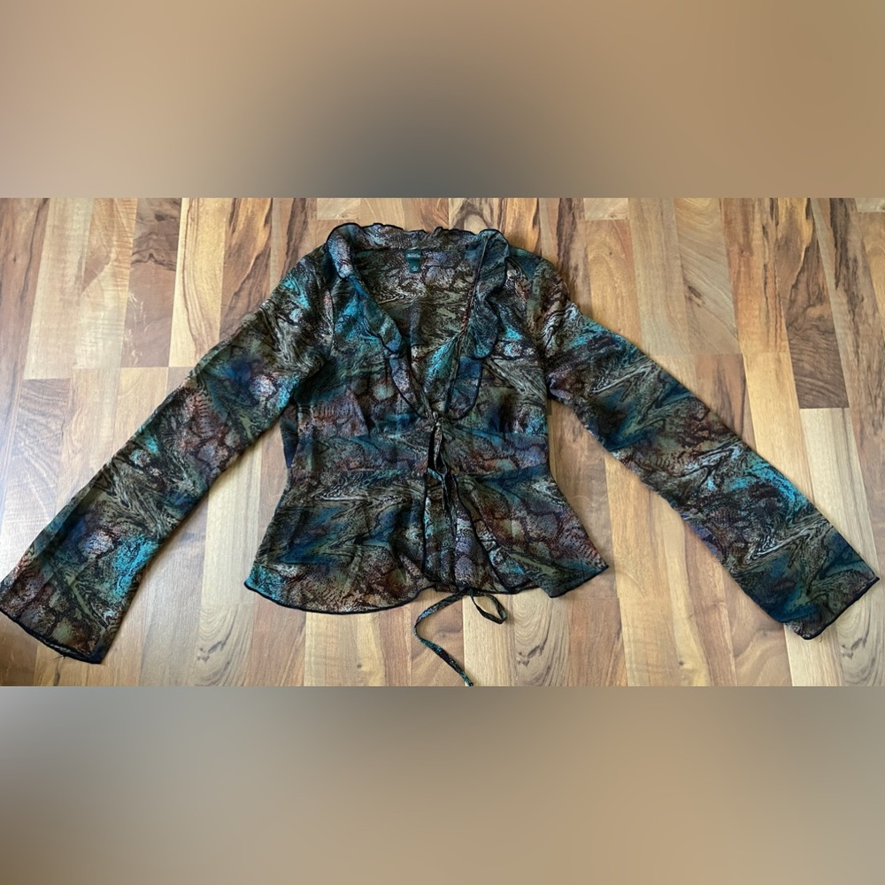 Y2K Chiffon Bell Long Sleeve Blouse/Cardigan